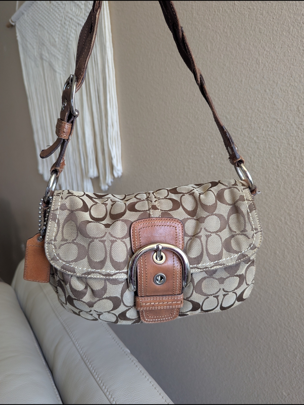 vintage Coach Signature C Soho Flap Shoulder Bag